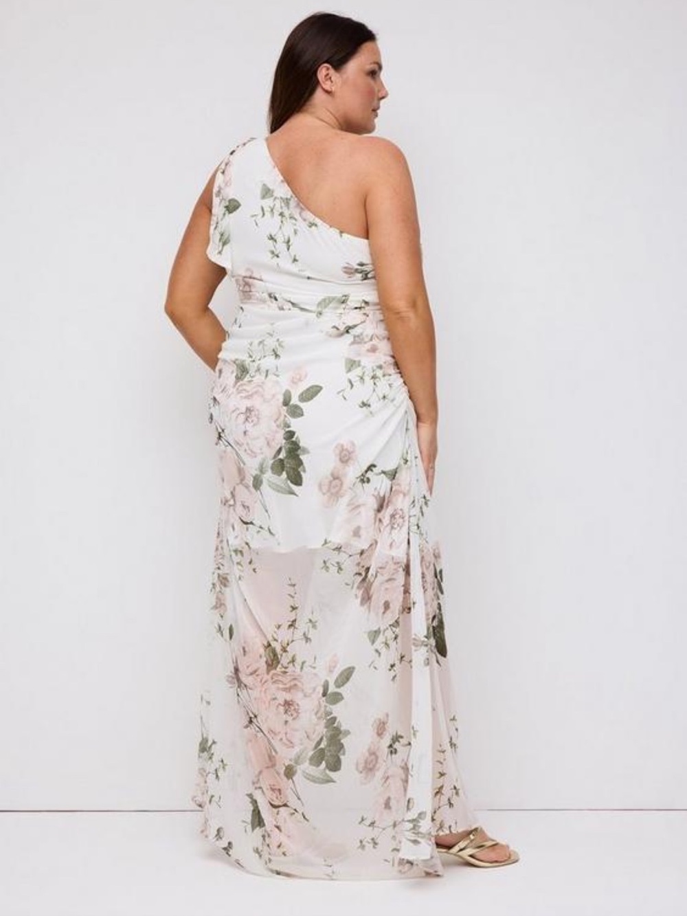 Torrid One-Shoulder Floral Slit Dress